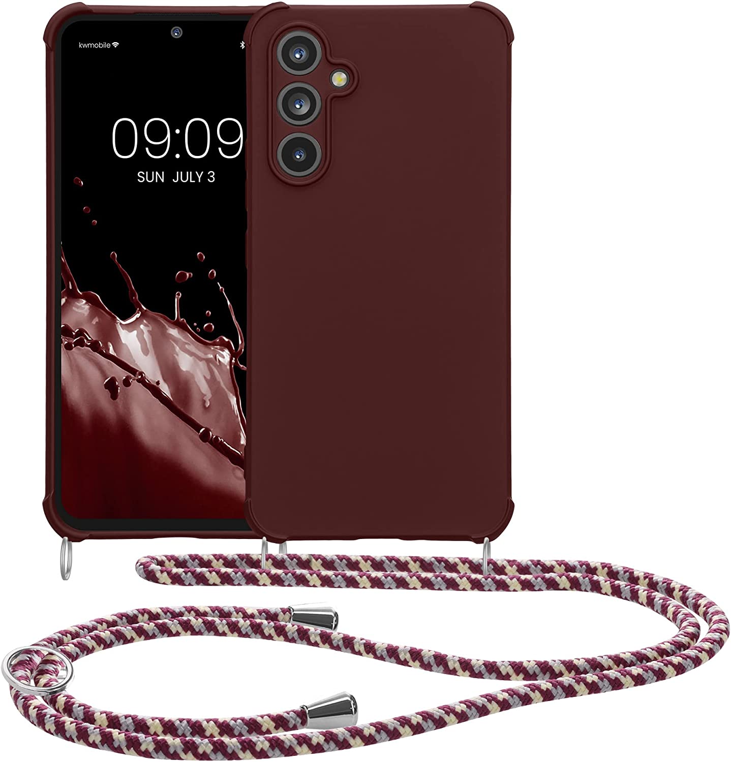 KW Samsung Galaxy A54 5G Θήκη Σιλικόνης TPU με Λουράκι - Bordeaux Purple - 60805.187