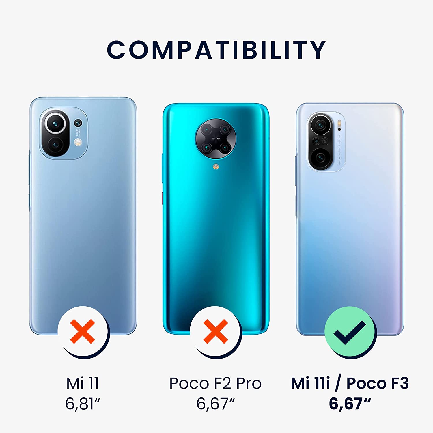 KW Xiaomi Poco F3 / Mi 11i Θήκη Σιλικόνης TPU - Arctic Blue - 57026.207