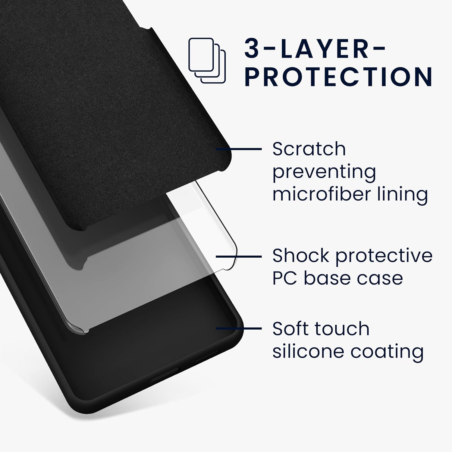 KW Xiaomi Redmi Note 13 4G Θήκη Σιλικόνης Rubberized TPU - Black