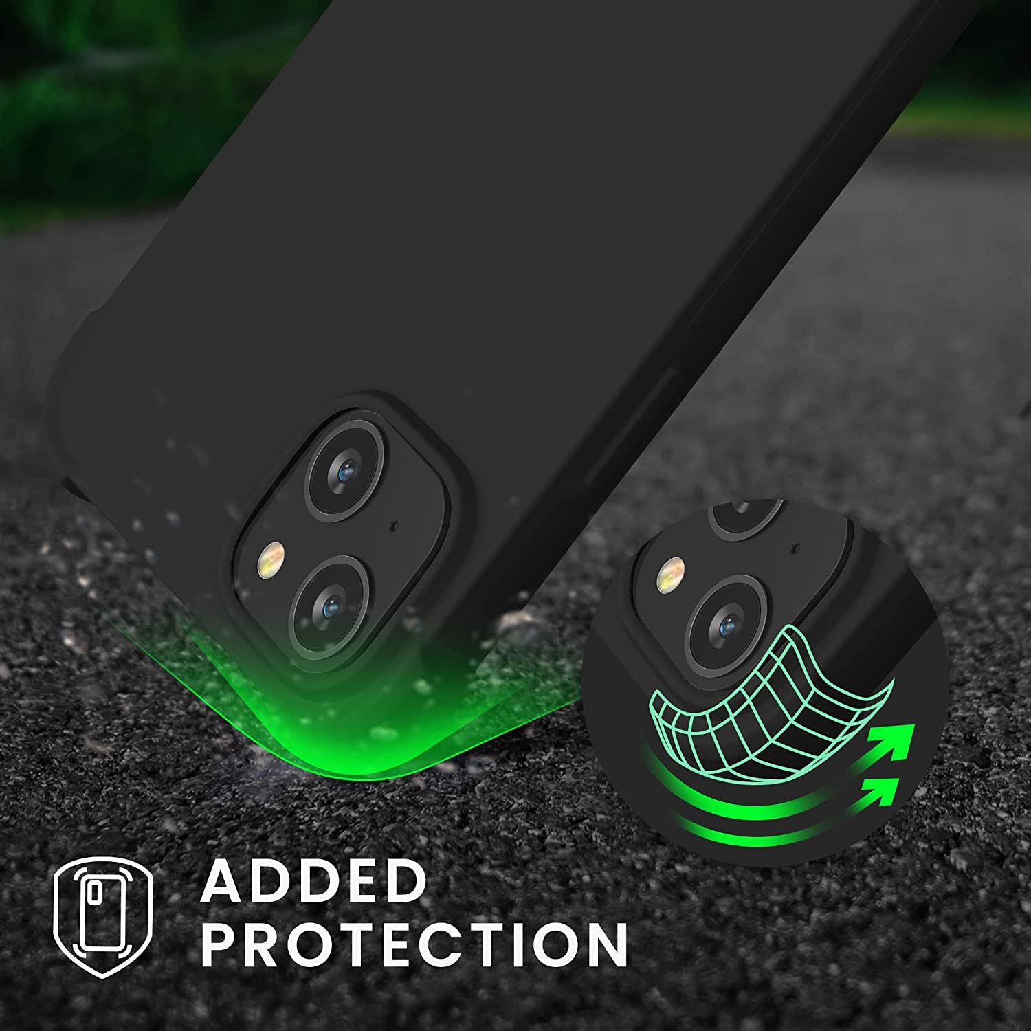 KW iPhone 14 Plus Θήκη Σιλικόνης TPU με Λουράκι - Black - 59117.01