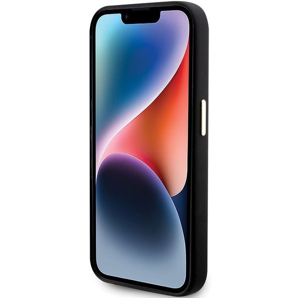 Guess iPhone 15 Pro Max Silicone Script Metal Logo and Frame Σκληρή Θήκη με Πλαίσιο Σιλικόνης - Black - GUHCP15XSMBSLK