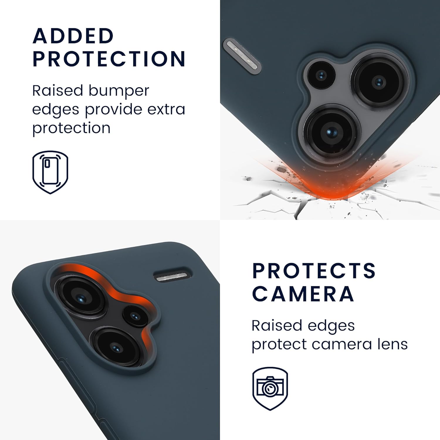 KW Xiaomi Redmi Note 13 Pro+ 5G Θήκη Σιλικόνης Rubberized TPU - Dark Slate