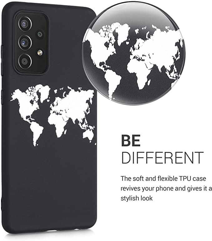 KW Samsung Galaxy A52 / A52 5G / A52s 5G Θήκη Σιλικόνης Design Travel - Black / White - 54352.02