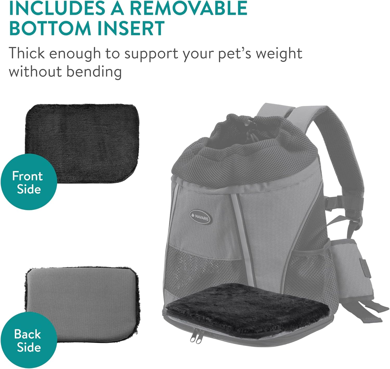 Navaris Σακίδιο Μεταφοράς για Κατοικίδια Ζώα - 37 x 33 x 24 cm - Grey - 61849.22