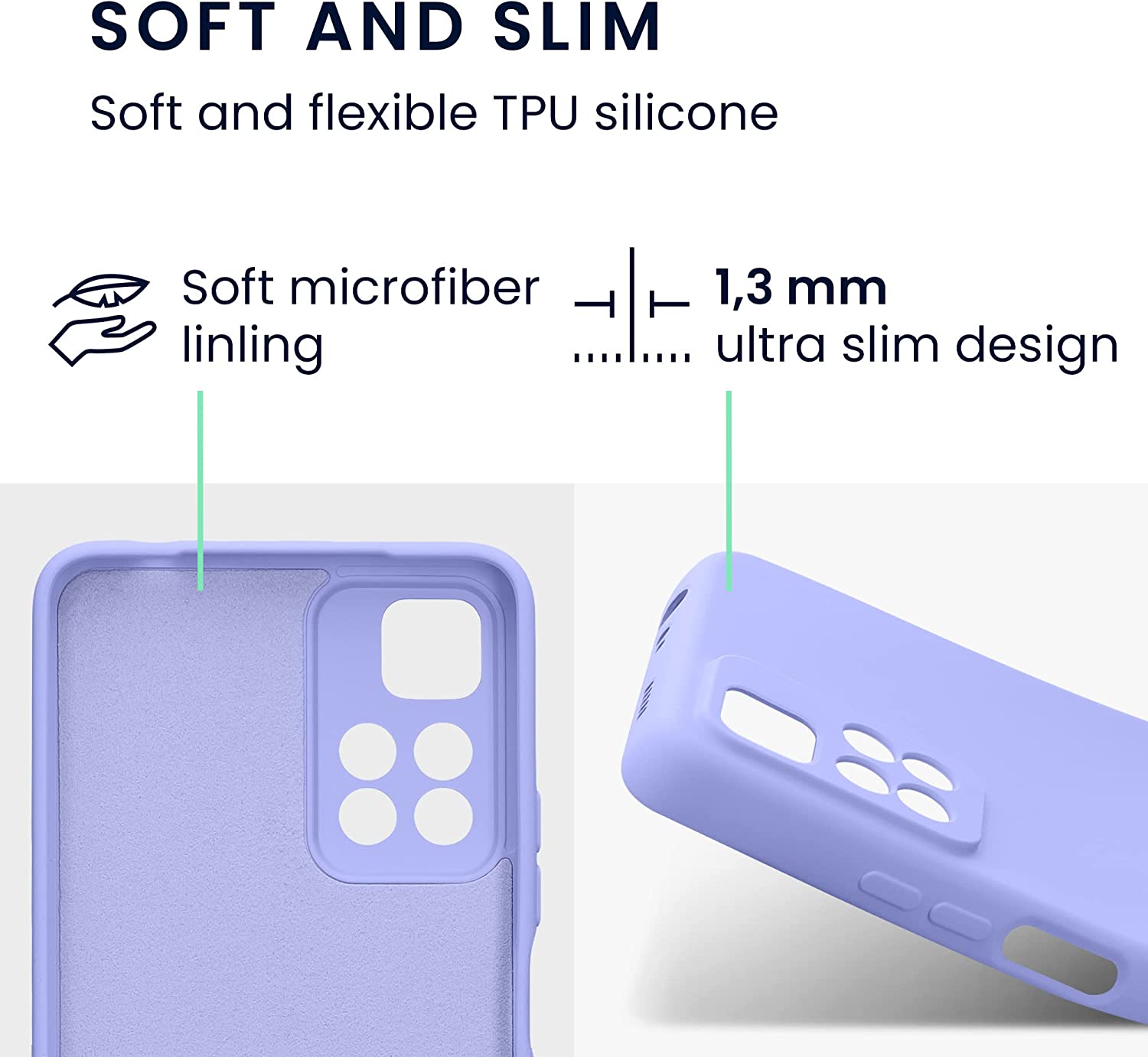 KW Xiaomi Redmi Note 11 Pro+ 5G Θήκη Σιλικόνης Rubberized TPU - Pastel Lavender - 58097.139