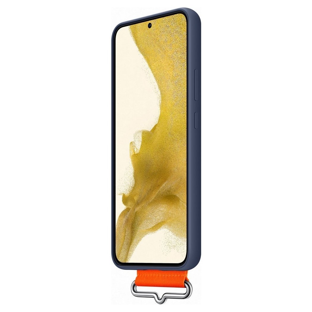 Samsung Silicone Strap Cover Samsung Galaxy S22 Plus Θήκη Σιλικόνης - Navy Blue / Orange - EF - GS906TNEGWW
