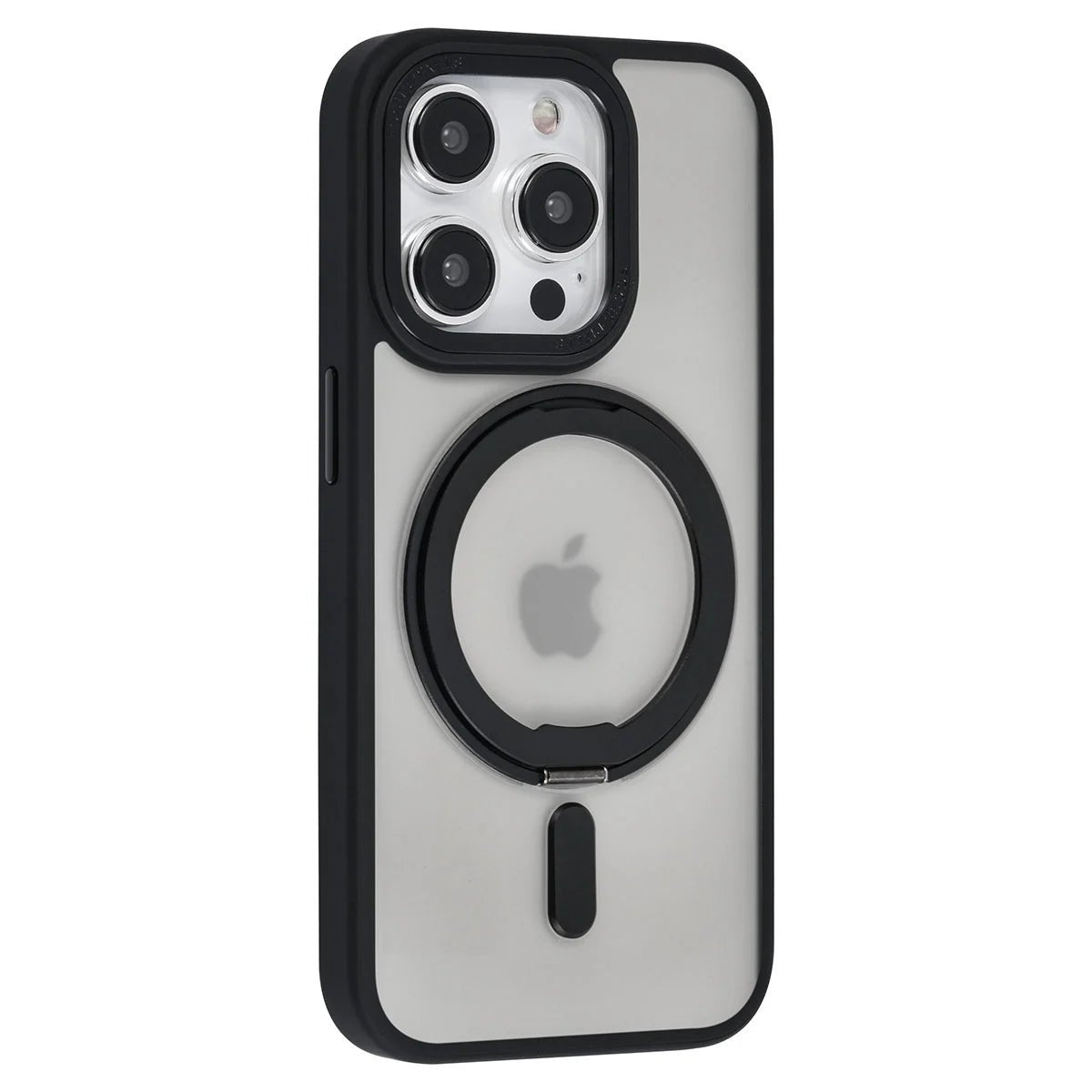 Tuniq iPhone 15 Pro - Σκληρή MagSafe Θήκη με Περιστρεφόμενο Δαχτυλίδι Συγκράτησης - Ημιδιαφανή / Μαύρη