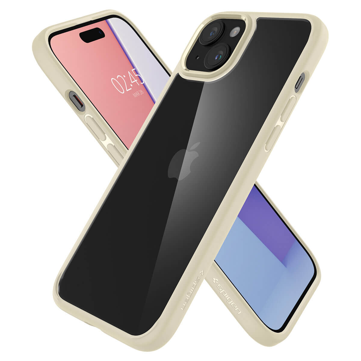 Spigen iPhone 15 Plus Crystal Hybrid Σκληρή Θήκη με Πλαίσιο Σιλικόνης - Beige