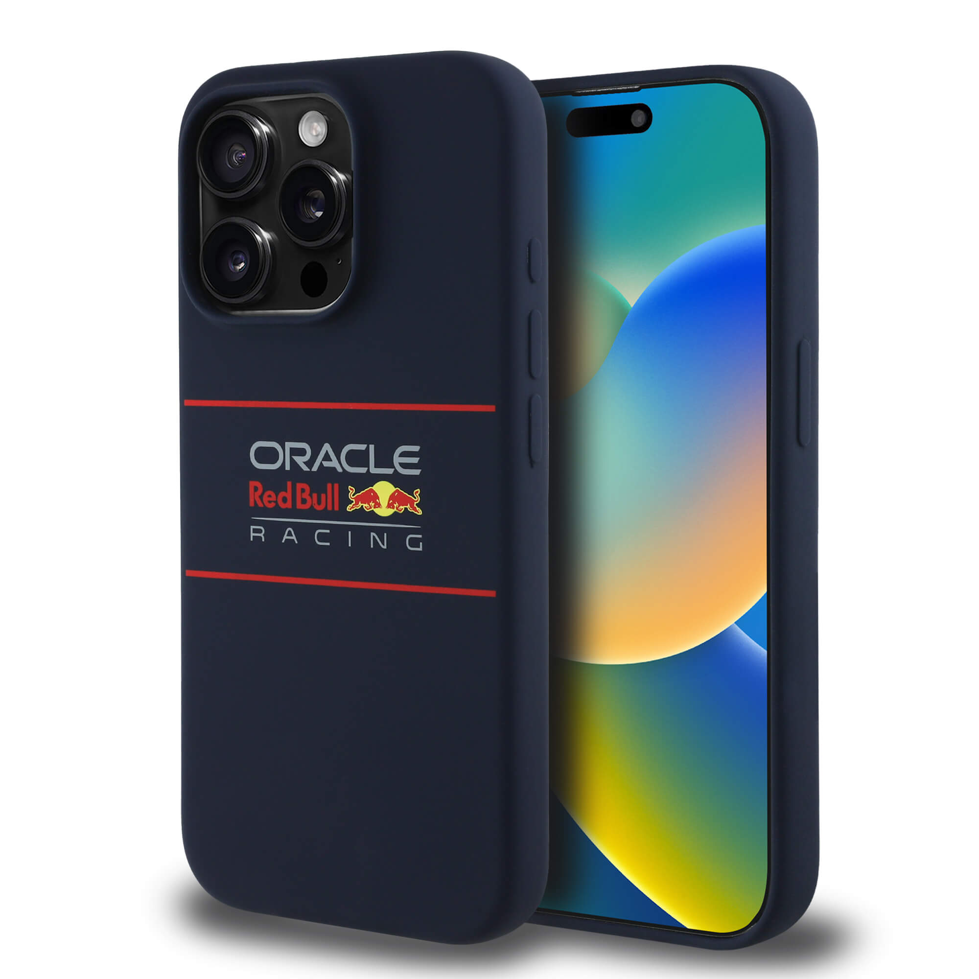 Red Bull iPhone 15 Pro Max - Silicone Horizontal Logo - MagSafe Σκληρή Θήκη με Πλαίσιο Σιλικόνης - Navy - RBHMP15X24SIHSRV