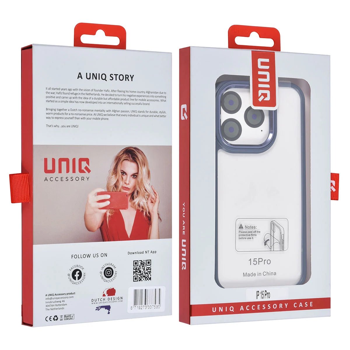 Tuniq iPhone 15 Pro - Σκληρή Θήκη με Πλαίσιο Σιλικόνης - Μπλε / Διάφανο
