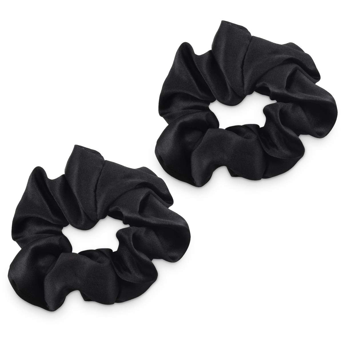 Navaris Σετ με 2 Μεταξωτά Scrunchies Λαστιχάκια Μαλλιών - Black - 50258.02.01