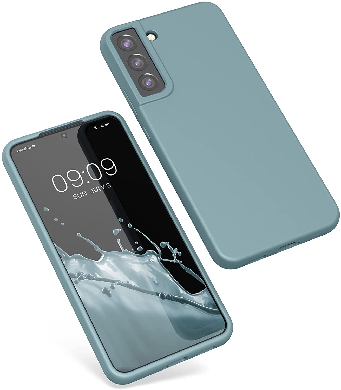 KW Samsung Galaxy S22 Plus Θήκη Σιλικόνης Rubberized TPU - Stone Blue - 56761.206