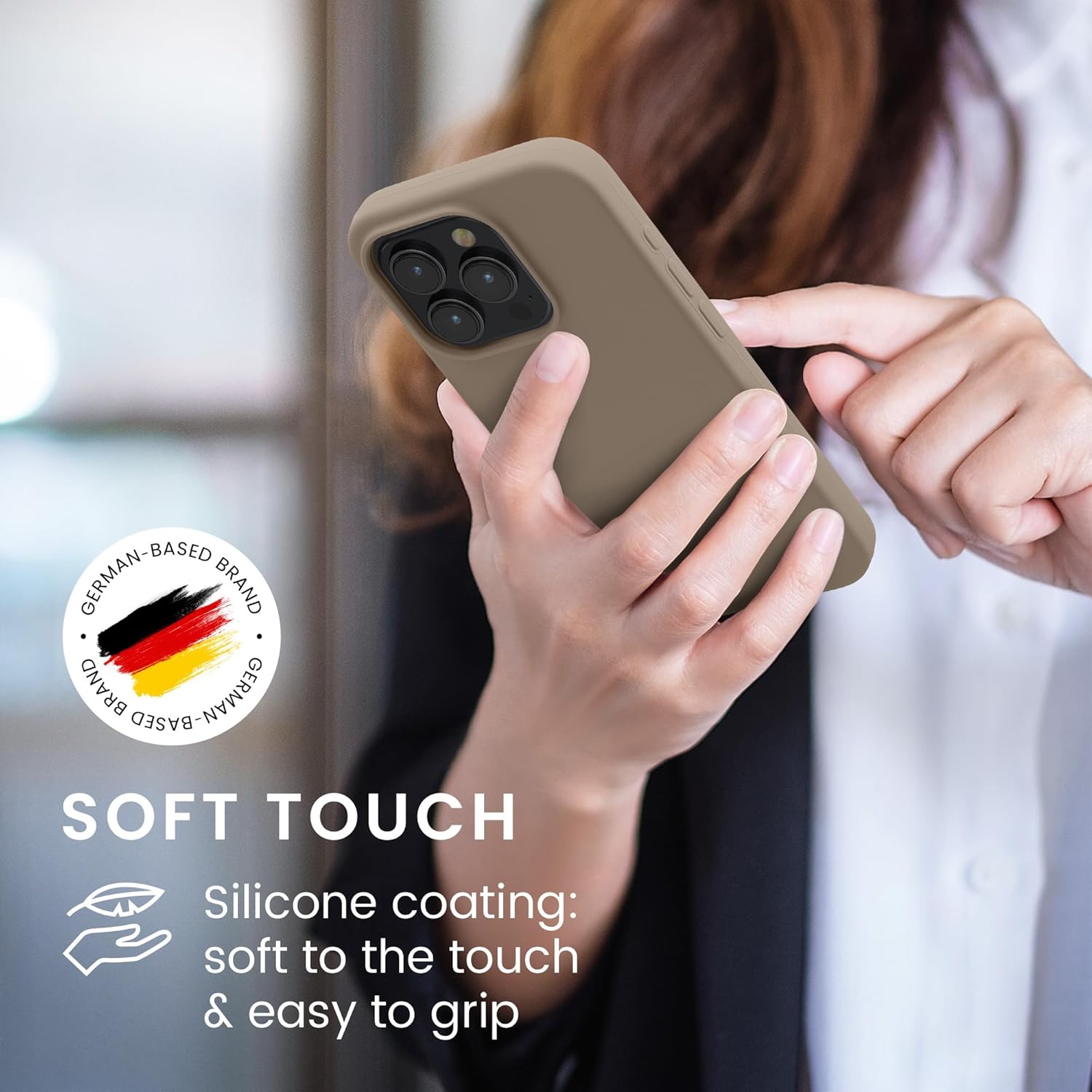 KW iPhone 15 Pro Θήκη Σιλικόνης Rubberized TPU - Taupe