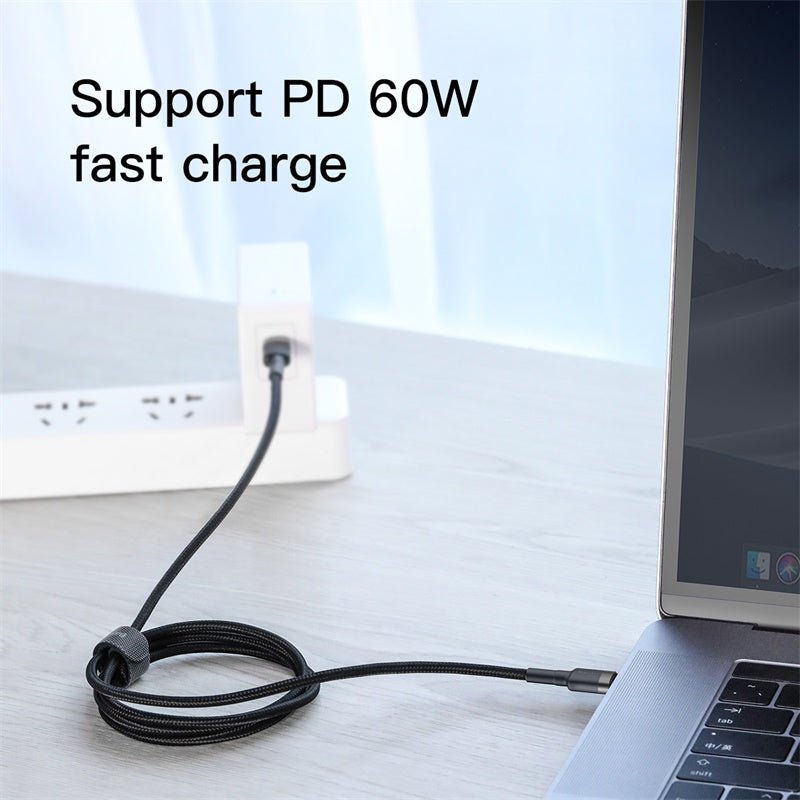 Baseus Cafule Cable Type - C 3A PD 2.0 Flash Charging - Καλώδιο Γρήγορης Φόρτισης Type - C to Type - C 2M - Black / Grey - CATKLF - HG1