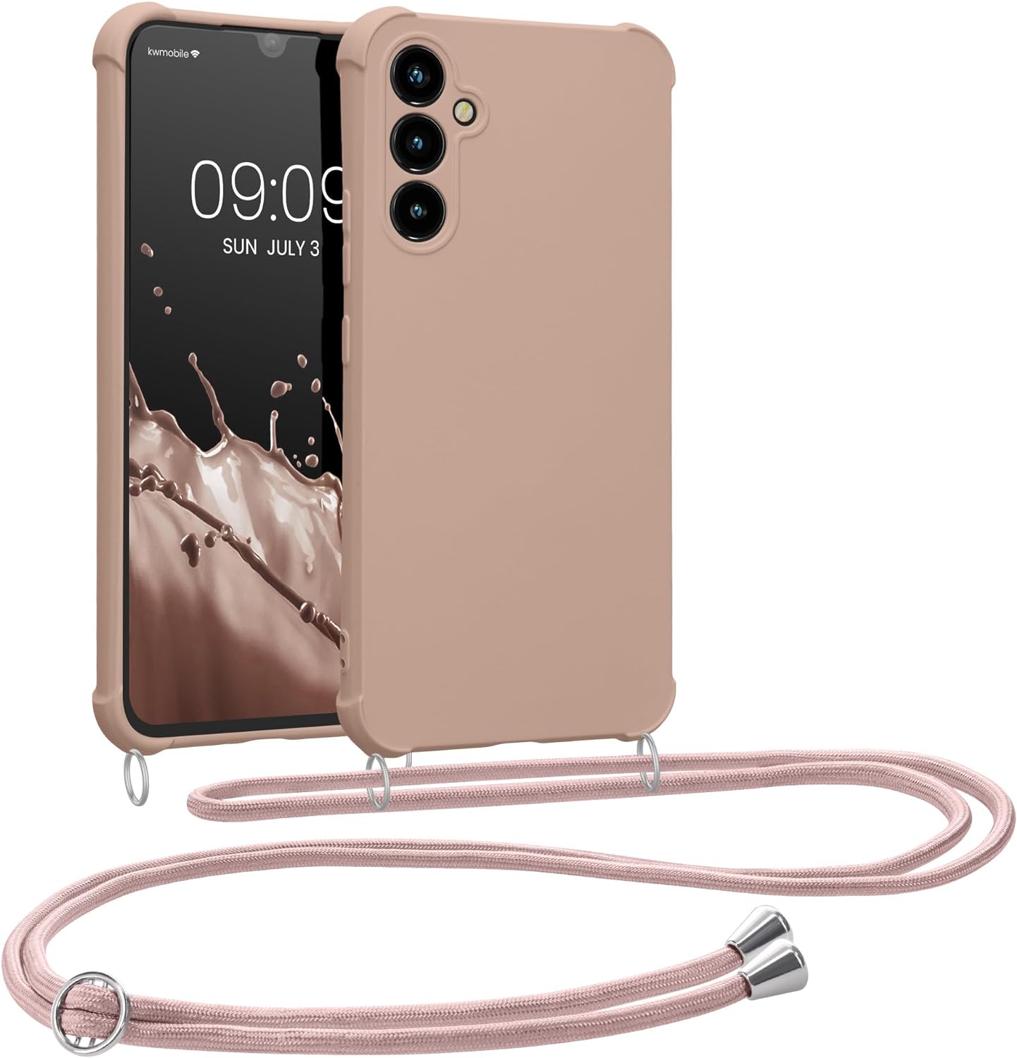 KW Samsung Galaxy A34 5G Θήκη Σιλικόνης TPU με Λουράκι - Coconut Swirl - 60820.225