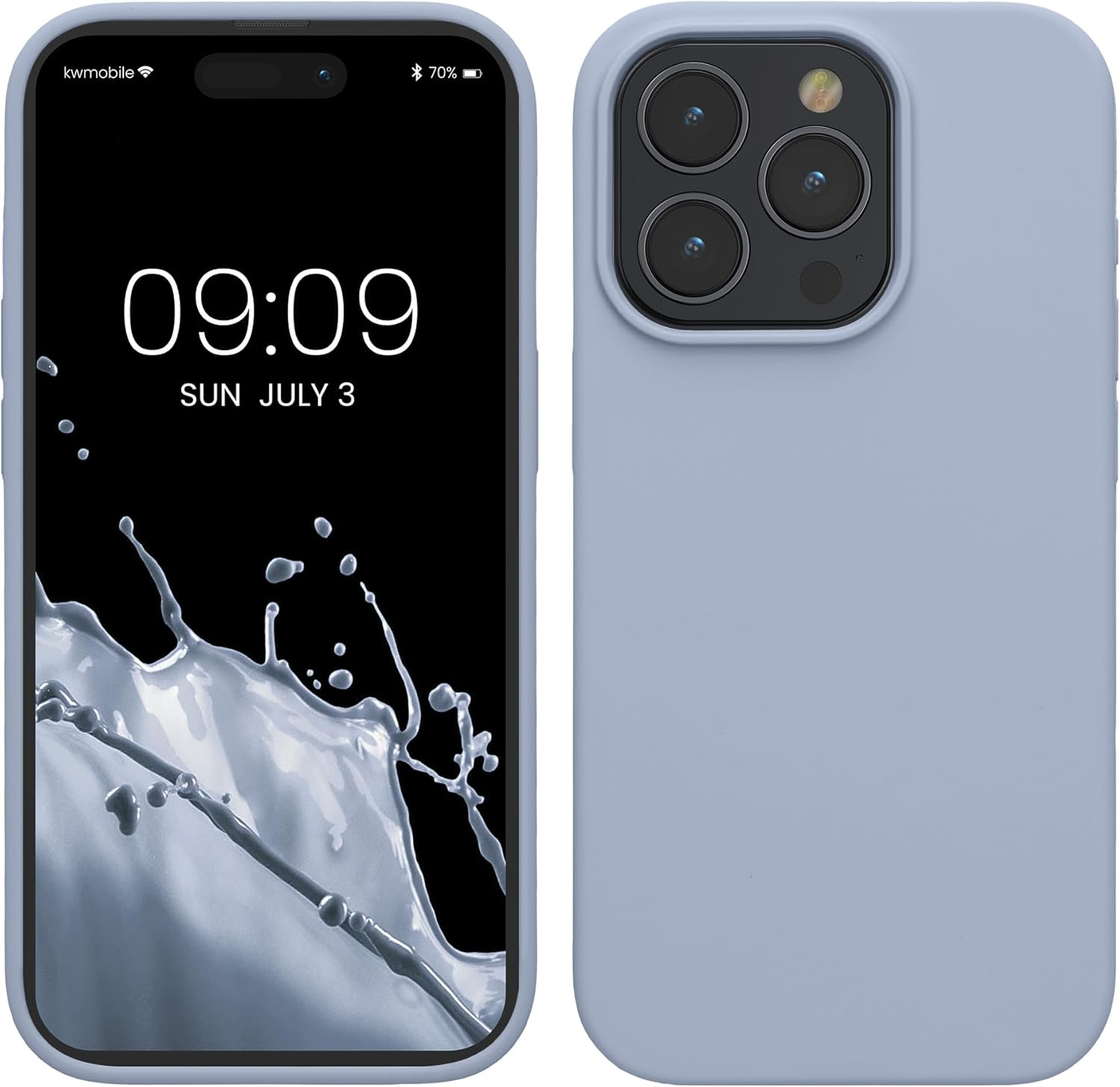 KW iPhone 15 Pro Θήκη Σιλικόνης Rubberized TPU - Light Blue Matte