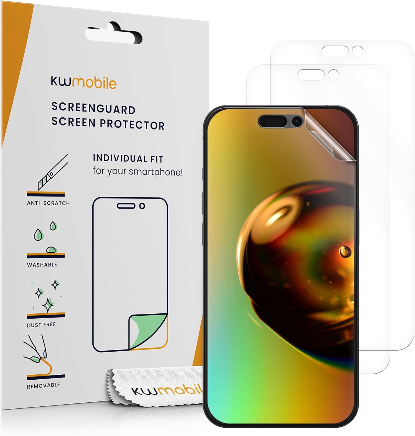 KW iPhone 16 Pro - Σετ με 3 Μεμβράνες Προστασίας Οθόνης - Διάφανες
