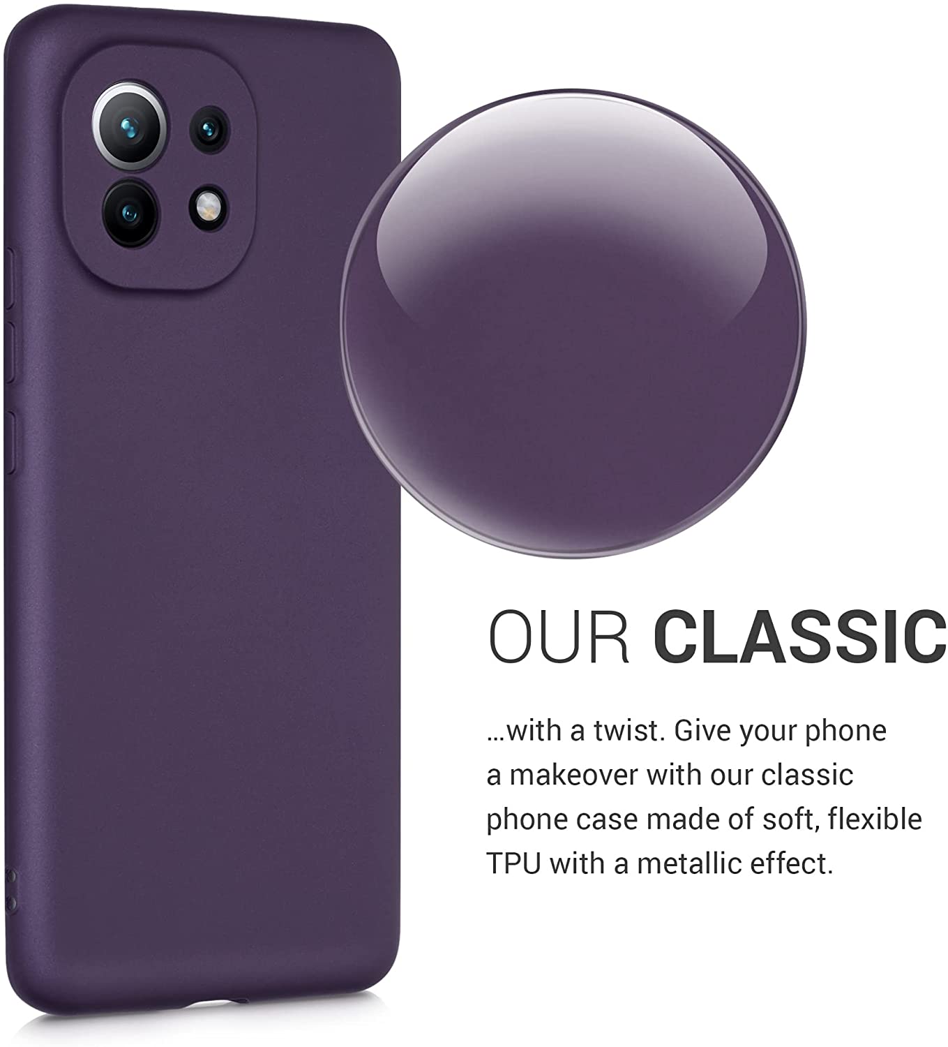 KW Xiaomi Mi 11 Θήκη Σιλικόνης TPU - Metallic Berry - 54189.115