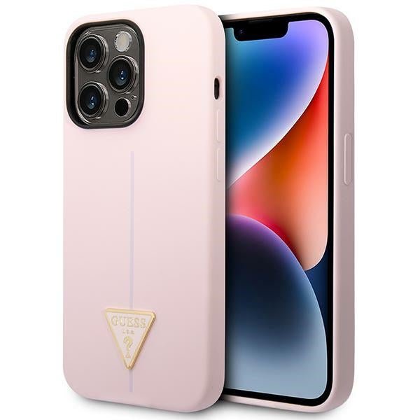 Guess iPhone 14 Pro Silicone Triangle Logo Θήκη Σιλικόνης - Purple - GUHCP14LSLTGU