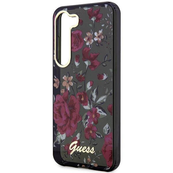 Guess Samsung Galaxy S23 Plus - Flower Collection Σκληρή Θήκη με Πλαίσιο Σιλικόνης - Green / Khaki - GUHCS23MHCFWSA