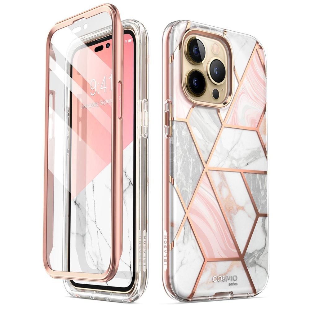i - Blason iPhone 14 Pro Max Cosmo Σκληρή Θήκη με Πλαίσιο Σιλικόνης και Προστασία Οθόνης - Marble