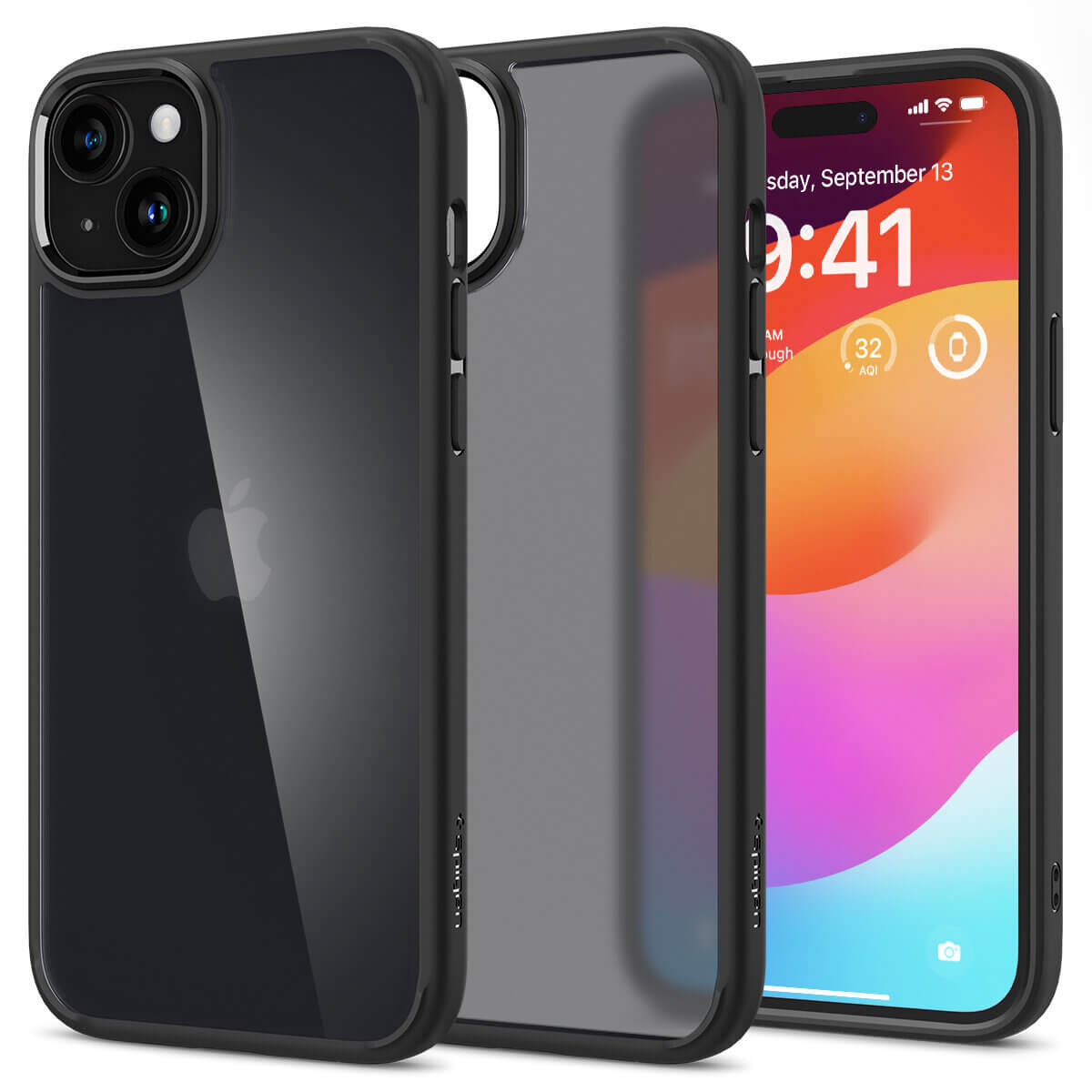 Spigen iPhone 15 Plus Ultra Hybrid Σκληρή Θήκη με Πλαίσιο Σιλικόνης - Frost Black