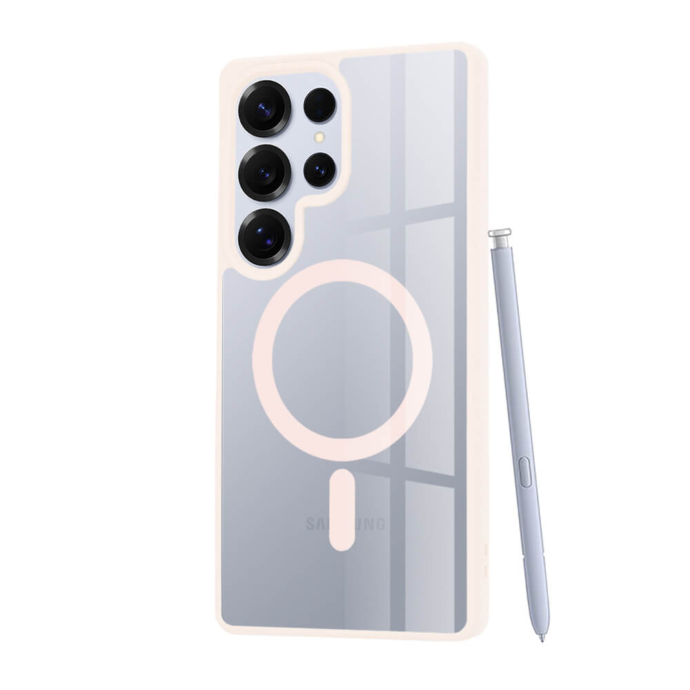 Techsuit Samsung Galaxy S25 Ultra - MagSafe Pro - Σκληρή Θήκη με Πλαίσιο Σιλικόνης - Nude Pink
