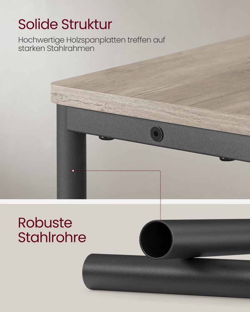 Vasagle Στενό Βοηθητικό Τραπεζάκι με Ενσωματωμένο Πολύπριζο με 1 Θύρα AC και 2 Θύρες USB - Greige Mottled / Ink Black - LET335LK02