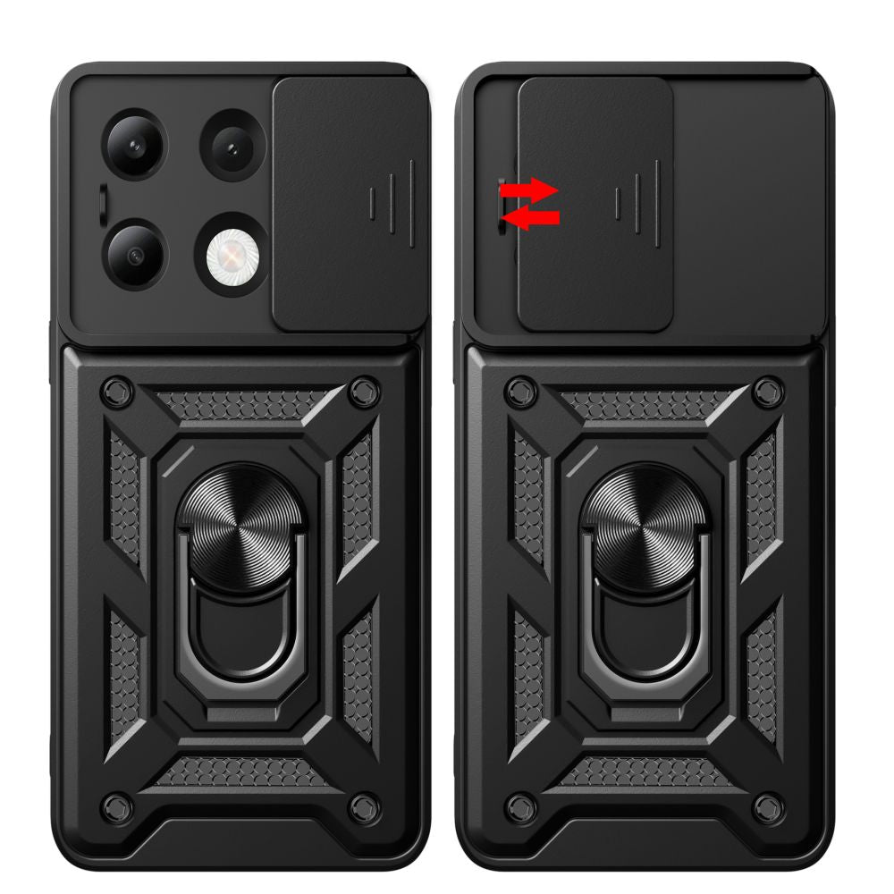 Tech - Protect Xiaomi Redmi Note 13 4G Camshield Pro Σκληρή Θήκη με Πλαίσιο Σιλικόνης και Δαχτυλίδι Συγκράτησης - Black