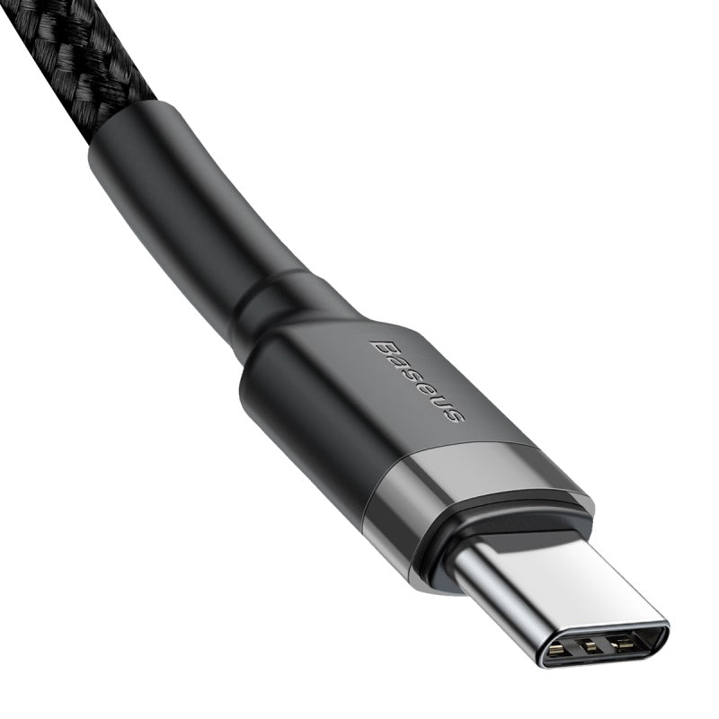 Baseus Cafule Cable Type - C 3A PD 2.0 Flash Charging - Καλώδιο Γρήγορης Φόρτισης Type - C to Type - C 1M - Black / Grey - CATKLF - GG1