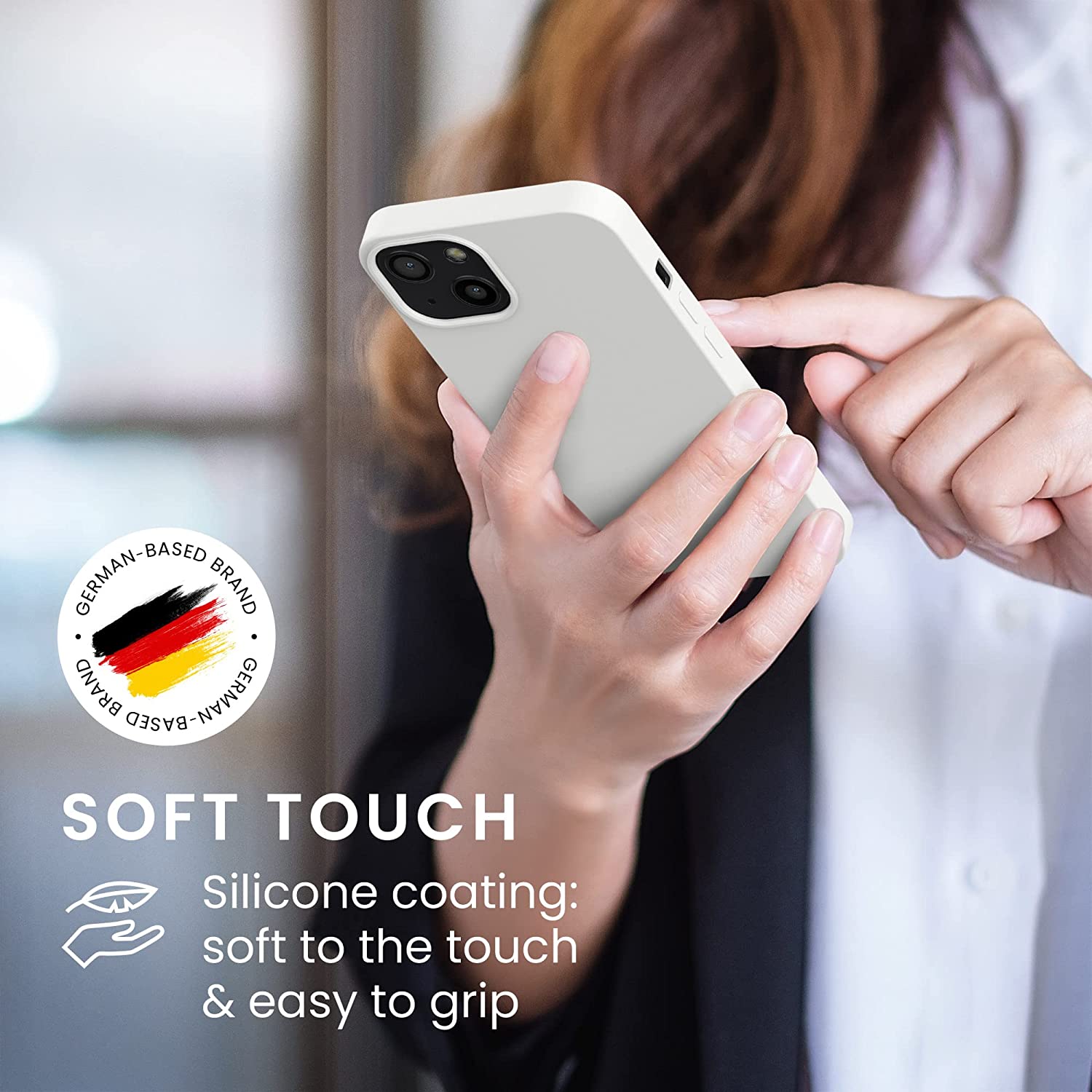 KW iPhone 13 Θήκη Σιλικόνης Rubberized TPU - Matte White - 55948.48