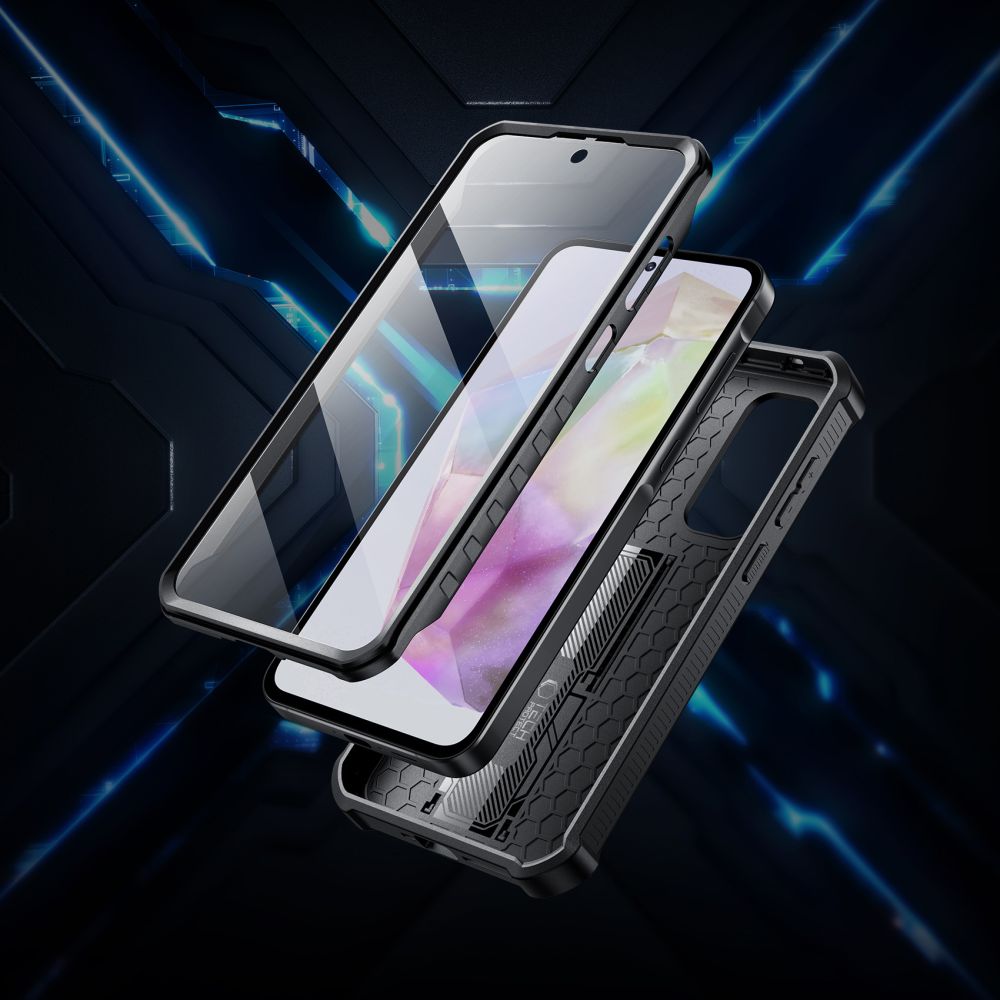 Tech - Protect Samsung Galaxy A35 5G Kevlar Cam+ Θήκη 360 Full Body με Προστασία για την Οθόνη και την Κάμερα και Stand - Black