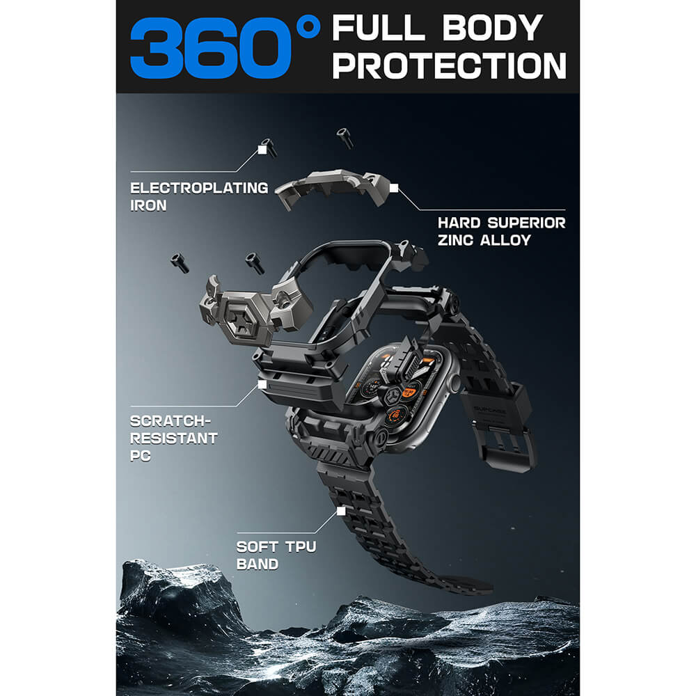 Supcase Λουράκι Apple Watch 10/11 - 46mm Unicorn Beetle Ore Λουράκι με Θήκη Προστασίας - Black