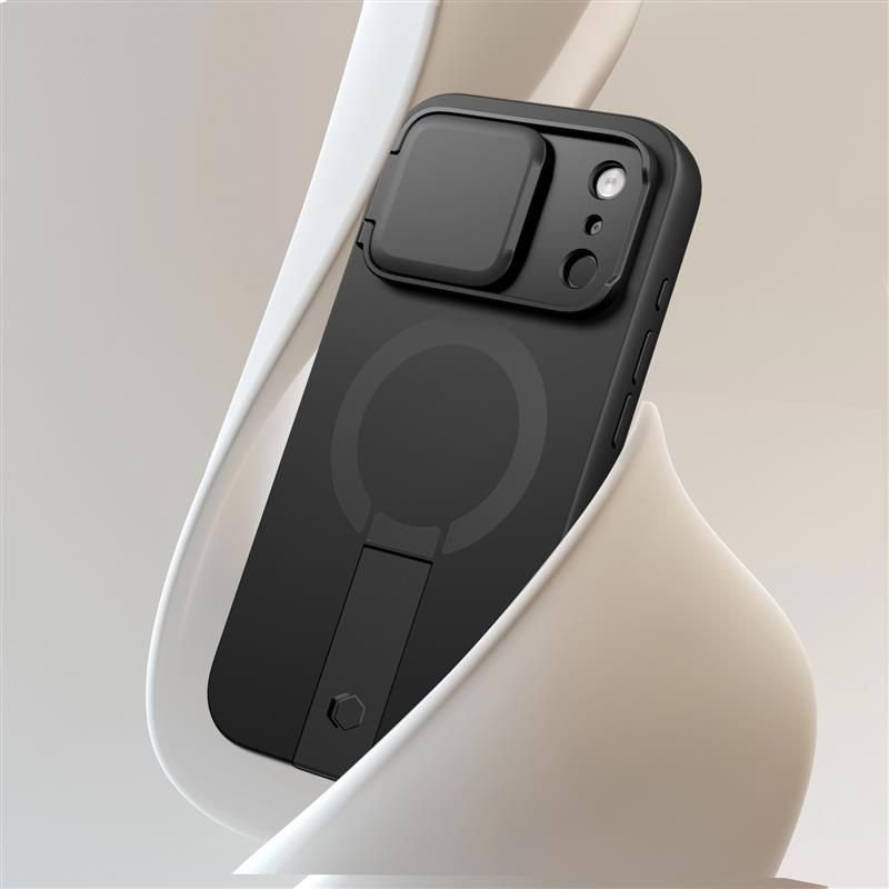 Tech - Protect iPhone 17 Pro - Kevlar Aura MagSafe - Σκληρή Θήκη με Ανοιγόμενο Κάλυμμα Κάμερας και Stand - Black