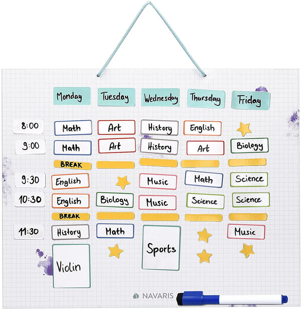 Navaris Μαγνητικός Πίνακας Εβδομαδιαίου Προγράμματος για Παιδιά - 40 x 32 cm - Multicolor - 50237.01
