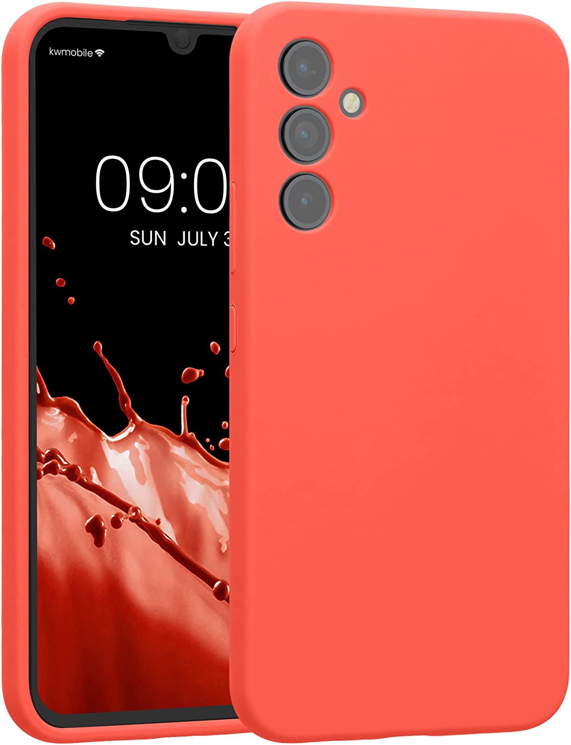 KW Samsung Galaxy A34 5G Θήκη Σιλικόνης Rubber TPU - Neon Coral - 60807.103