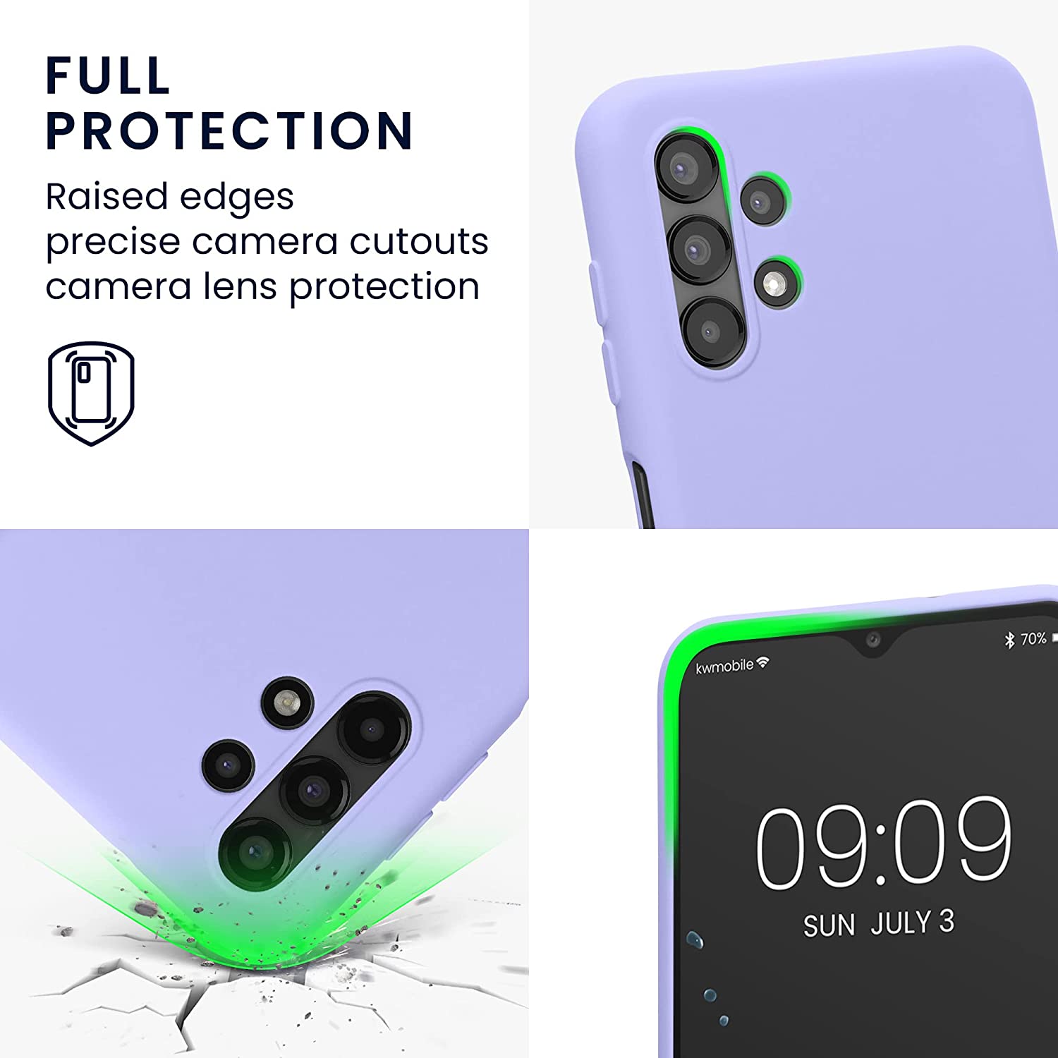 KW Samsung Galaxy A13 4G Θήκη Σιλικόνης Rubberized TPU - Lavender - 58049.108