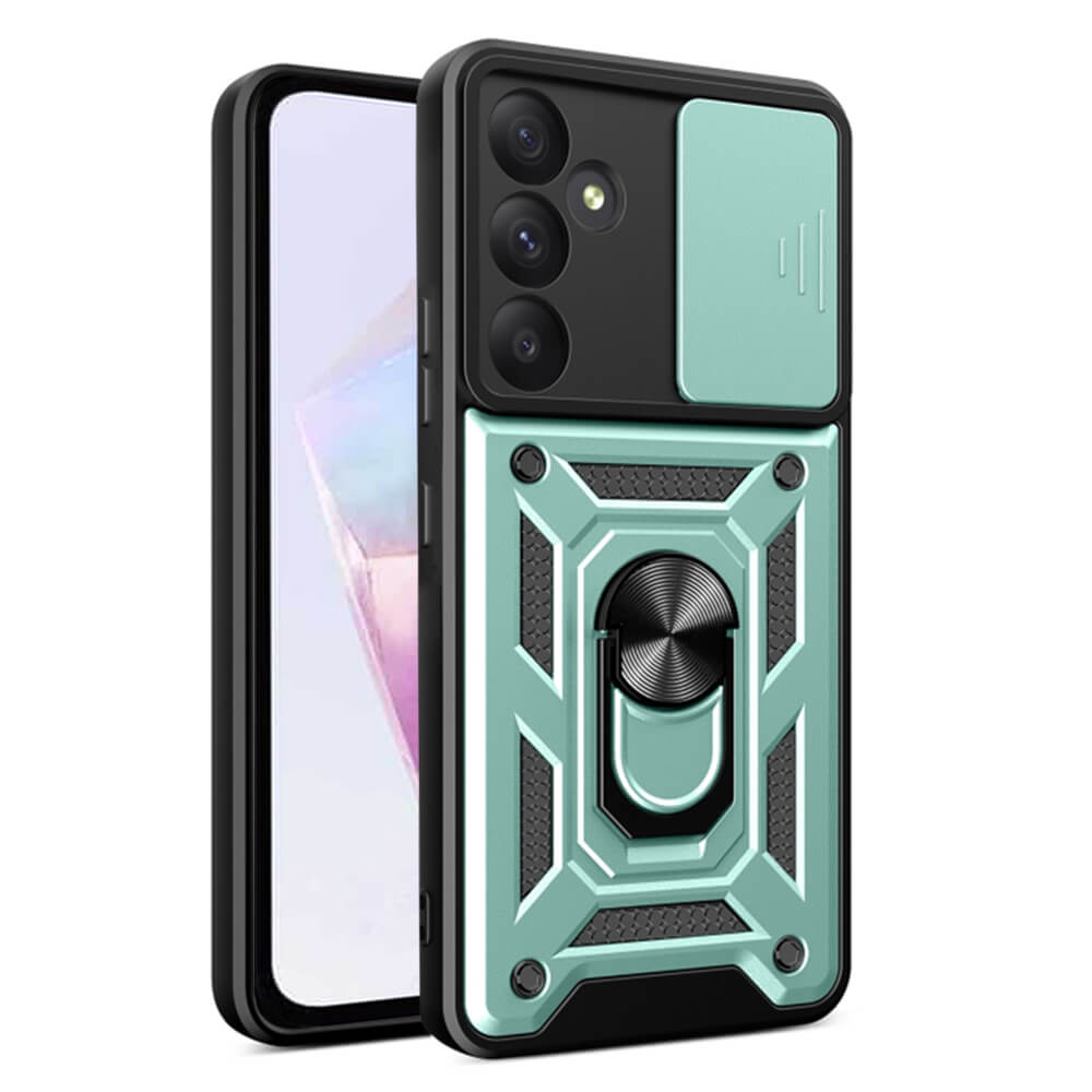 Techsuit Samsung Galaxy A36 5G - CamShield - Σκληρή Θήκη με Προστασία Καμερών και Δαχτυλίδι Συγκράτησης - Green