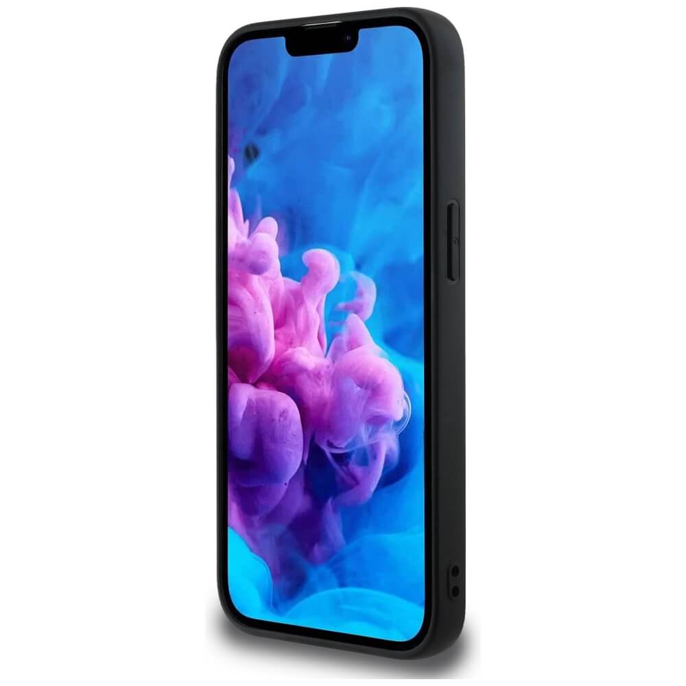 Guess iPhone 16e - Fixed Glitter Big 4G - Σκληρή Θήκη με Πλαίσιο Σιλικόνης - Black - GUHCPSE4HG4SGK