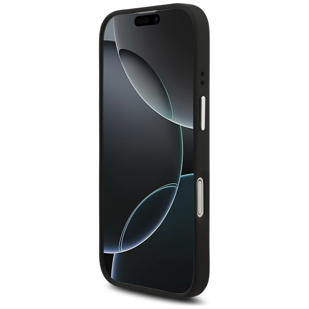 Guess iPhone 17 - Grained Big 4G Classic Logo - Σκληρή Θήκη με Επένδυση από Οικολογικό Δέρμα - Black - GUHCP17SPG4SMCEK