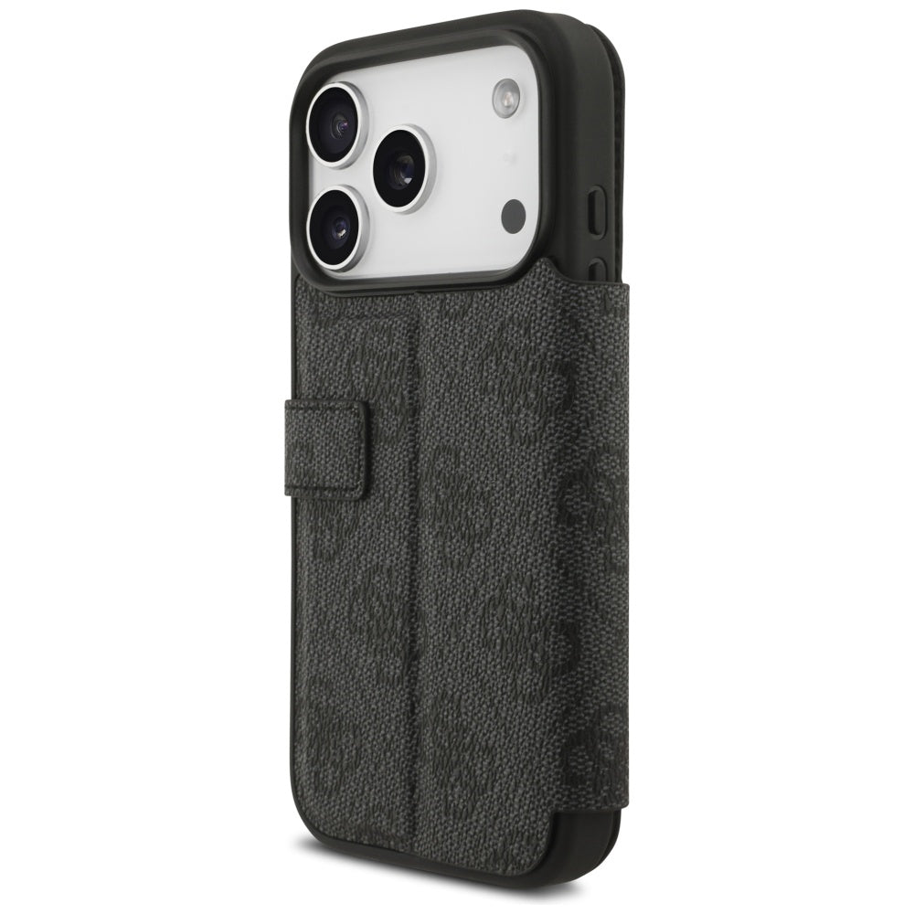 Guess iPhone 17 Pro - Book 4G Metal Logo - Θήκη Βιβλίο από Συνθετικό Δέρμα - Black - GUBKP17L4GMGGR