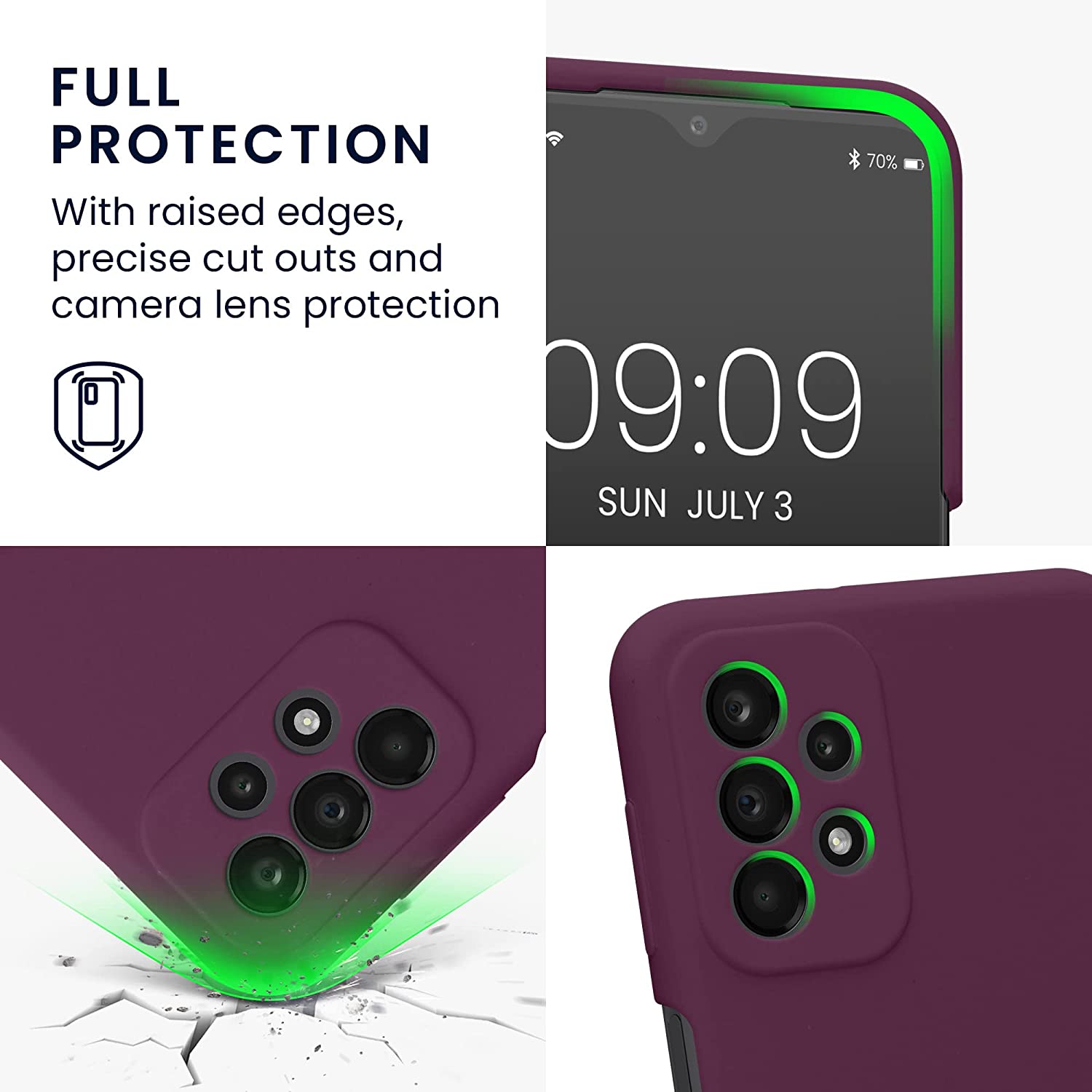 KW Samsung Galaxy A23 5G Θήκη Σιλικόνης Rubberized TPU - Bordeaux Purple - 57829.187