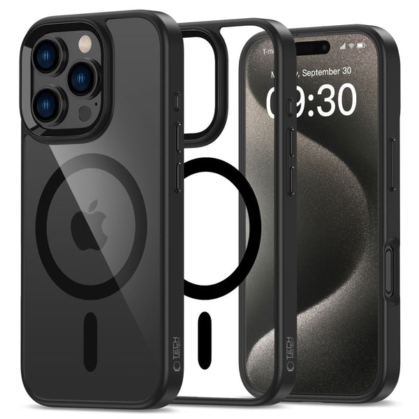 Tech - Protect iPhone 16 Pro MagMat Σκληρή Θήκη με Πλαίσιο Σιλικόνης και MagSafe - Black / Clear