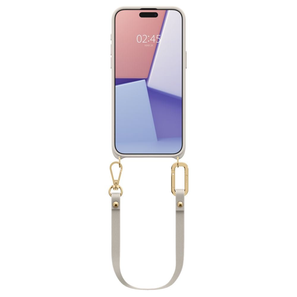 Spigen Cyrill iPhone 15 Pro Classic Charm Mag Σκληρή Θήκη MagSafe με Πλαίσιο Σιλικόνης και Λουράκι - Cream