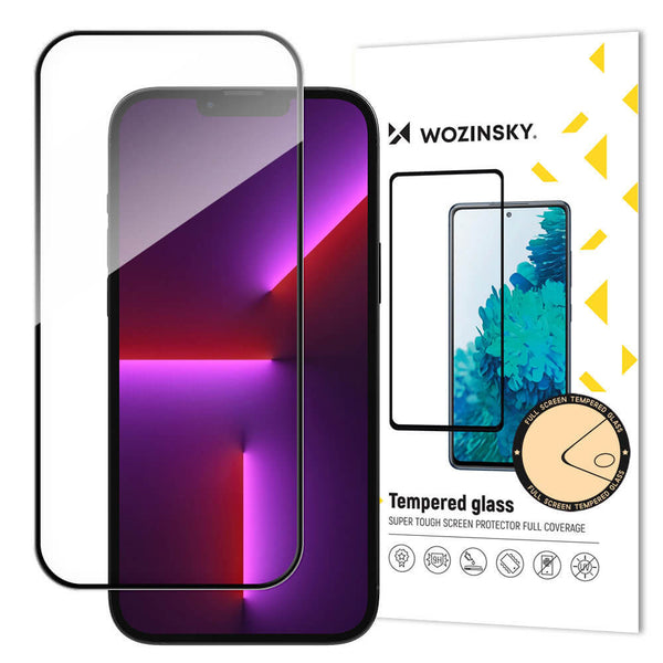 Wozinsky iPhone 15 Pro 9H Case Friendly Full Screen Full Glue Tempered Glass Αντιχαρακτικό Γυαλί Οθόνης - Black