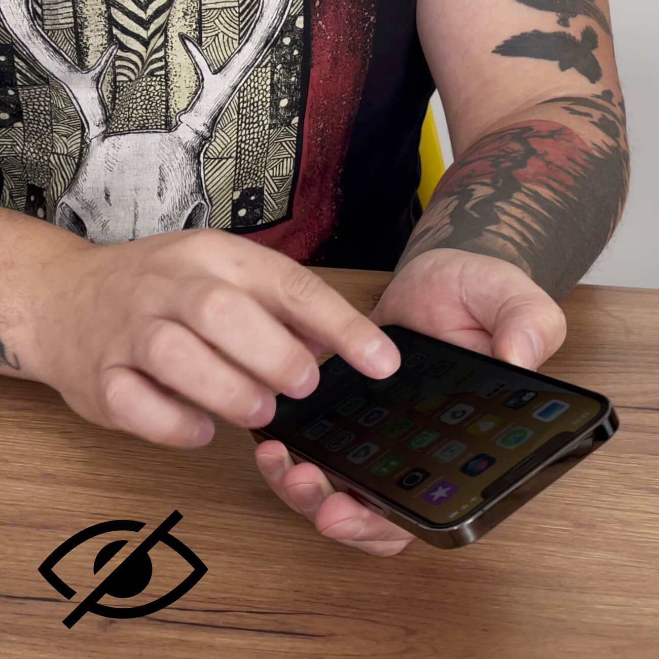 Wozinsky iPhone 15 Pro 9H Anti - Spy Full Screen Full Glue Tempered Glass Αντιχαρακτικό Γυαλί Οθόνης - Black