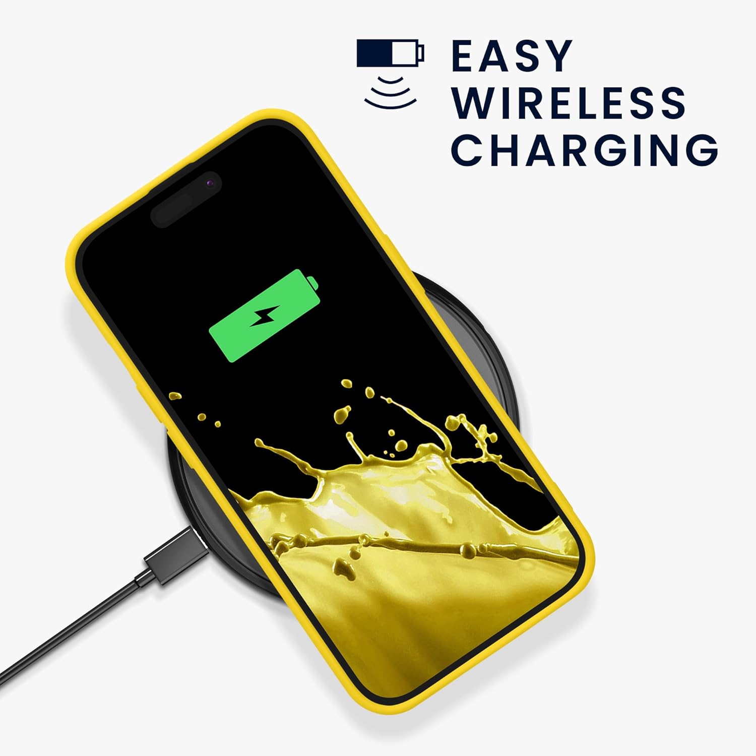 KW iPhone 15 Λεπτή Θήκη Σιλικόνης TPU - Bright Yellow