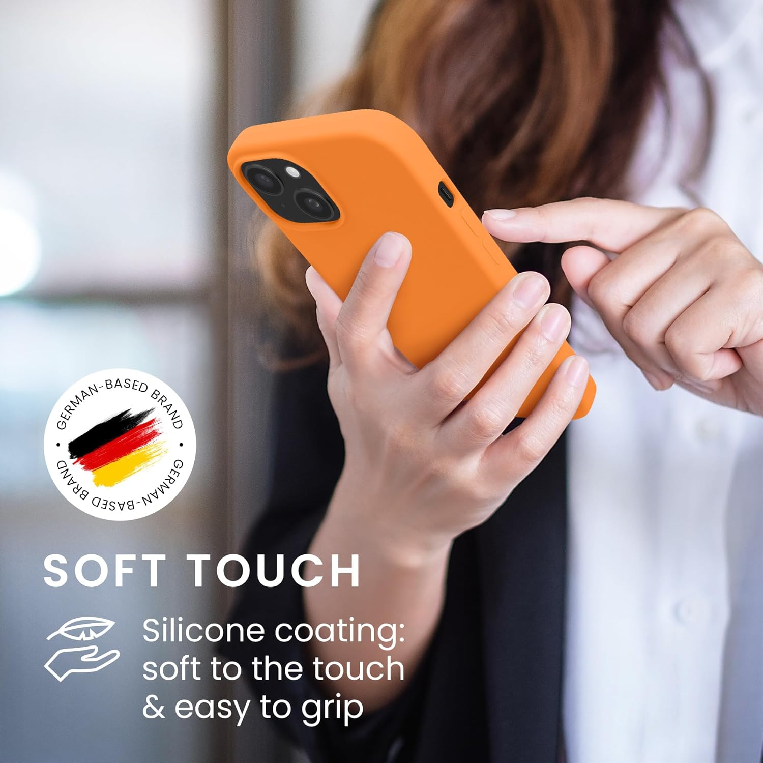 KW iPhone 15 Θήκη Σιλικόνης Rubberized TPU - Fruity Orange