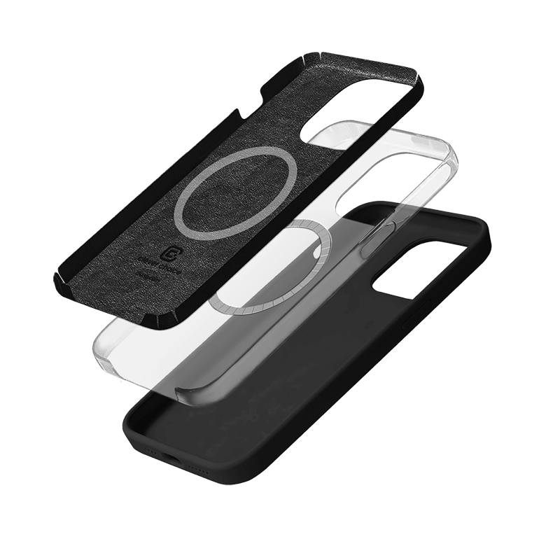 Crong iPhone 14 Pro Max Color Cover Magnetic - Θήκη Σιλικόνης με MagSafe - Black