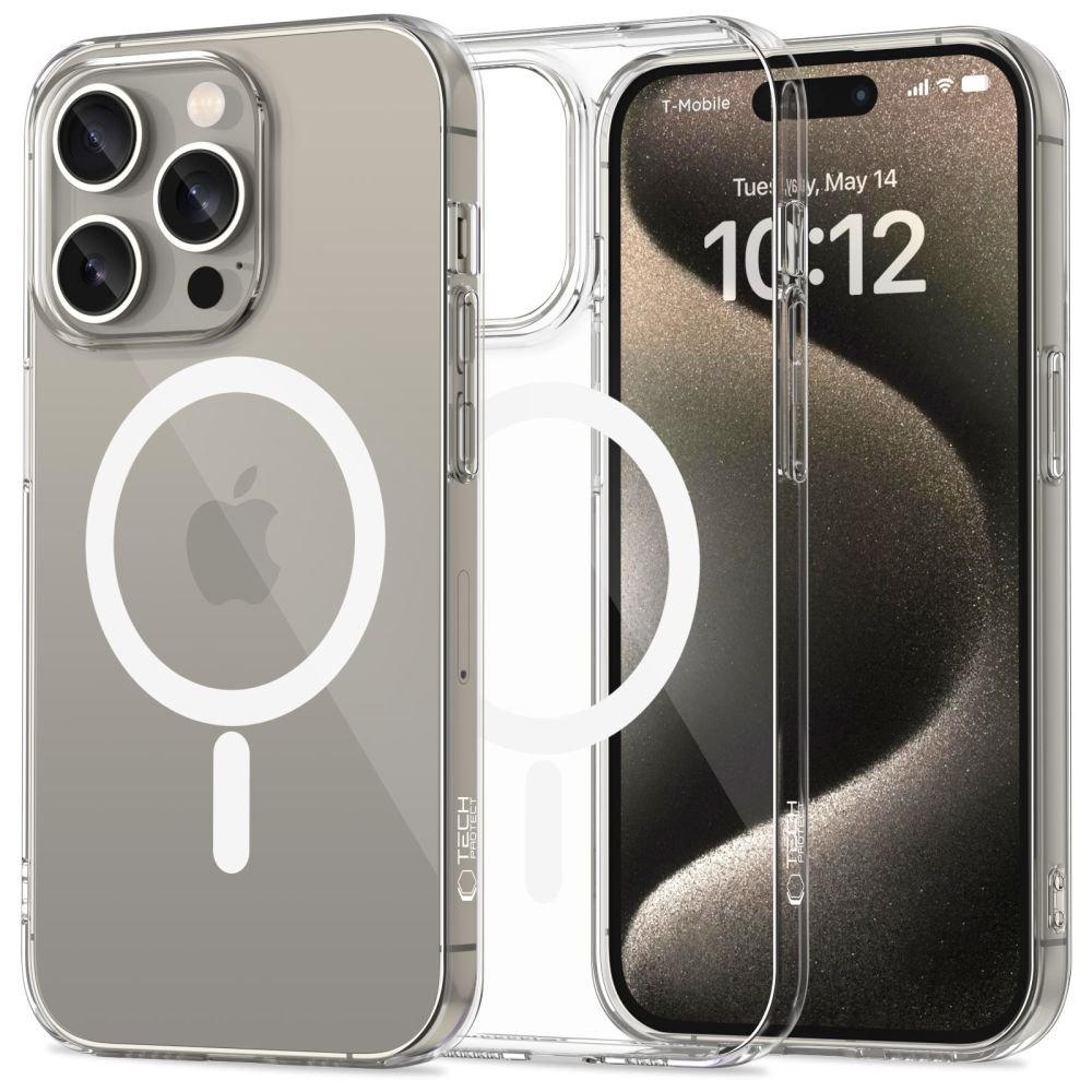 Tech - Protect iPhone 15 Pro Max Flexair Θήκη Σιλικόνης TPU με MagSafe - Διάφανη
